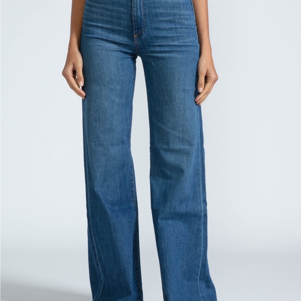 ASKK NY Blue Flare Wide Leg Jeans High-Rise - Picture 2 of 10